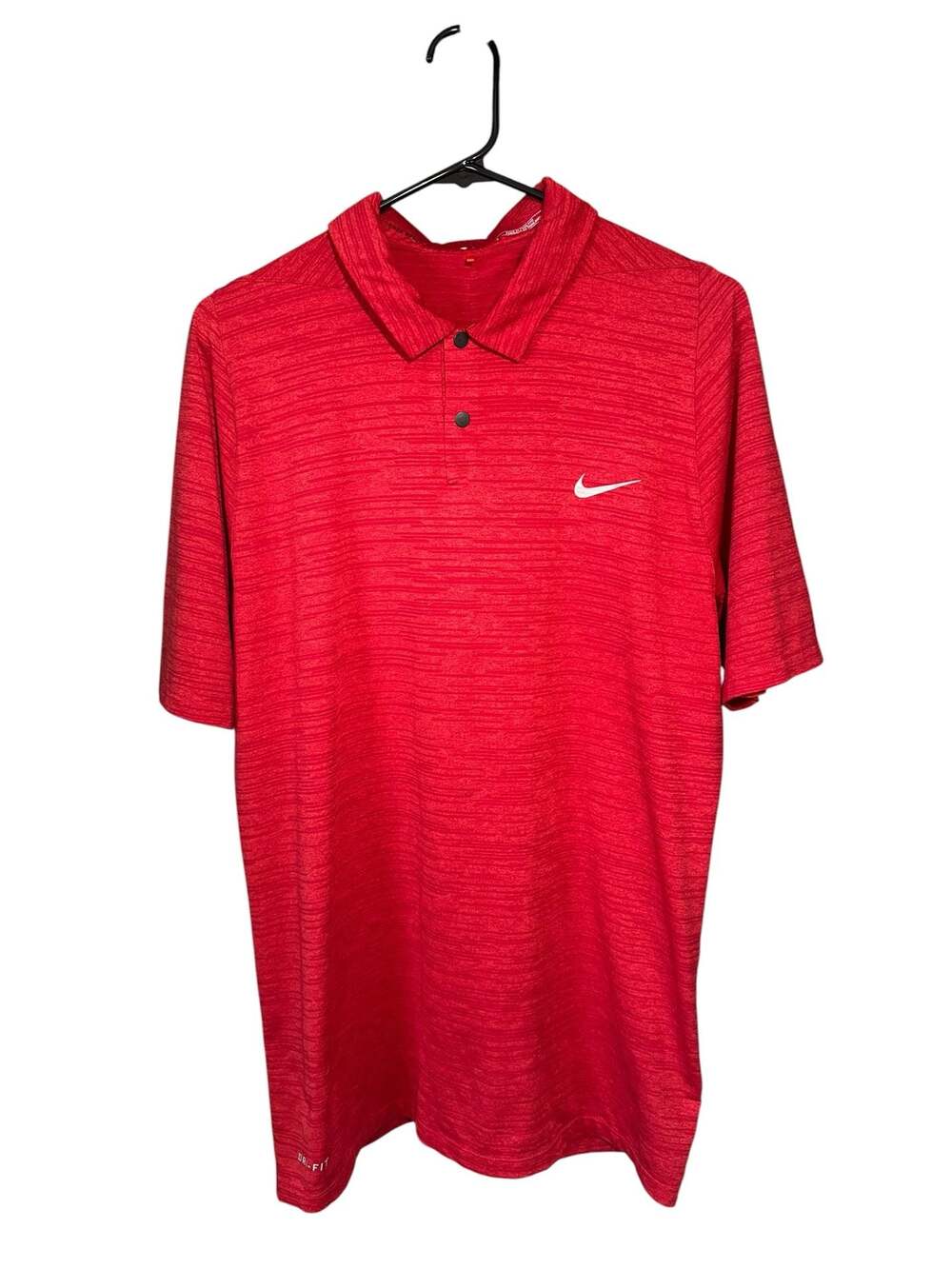 Nike Tiger Woods Dri-FIT Golf Polo Shirt Red Heathered Men's Size Large